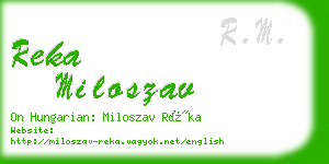 reka miloszav business card